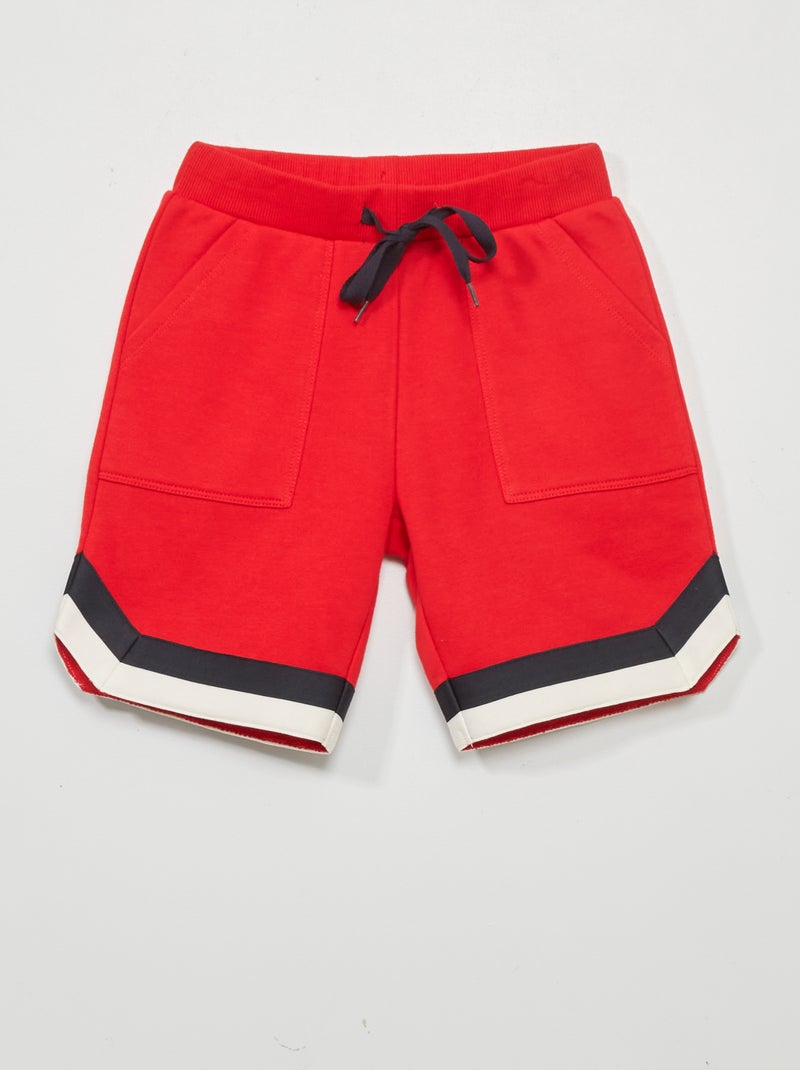 Bermudas em moletão VERMELHO - Kiabi
