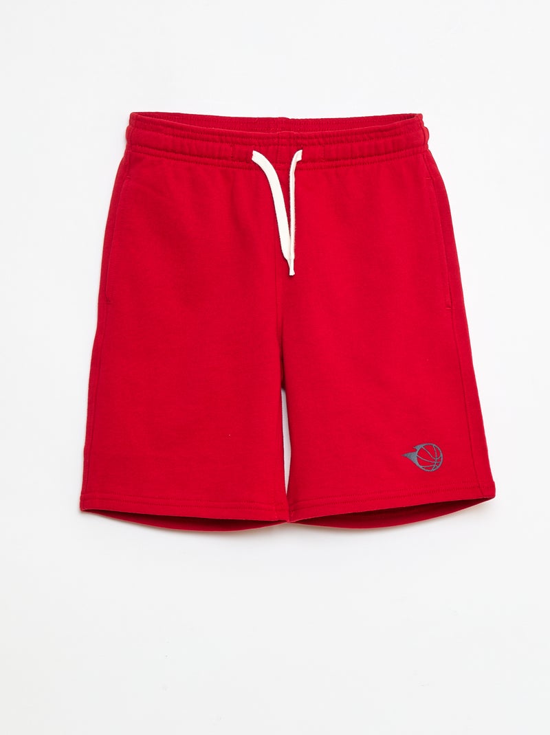Bermudas em moletão Vermelho - Kiabi