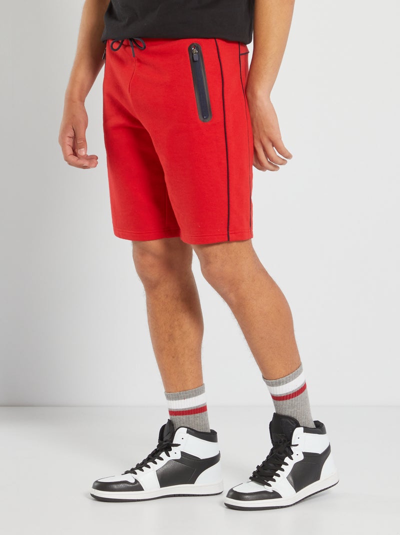 Bermudas em moletão VERMELHO - Kiabi
