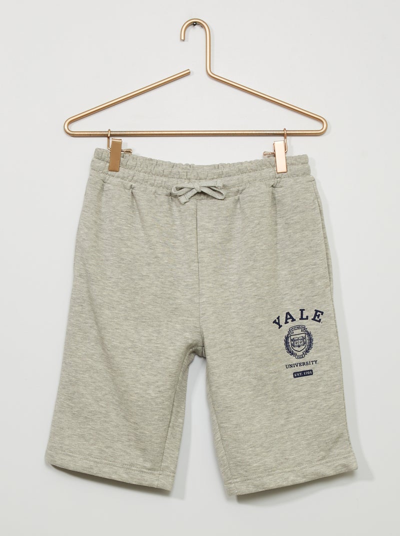 Bermudas em moletão 'Yale' CINZA - Kiabi