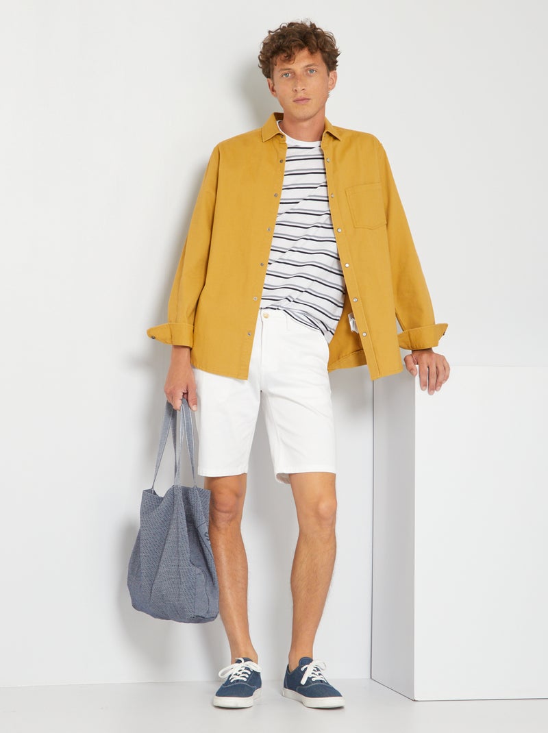 Bermudas em ninho de abelha Branco - Kiabi