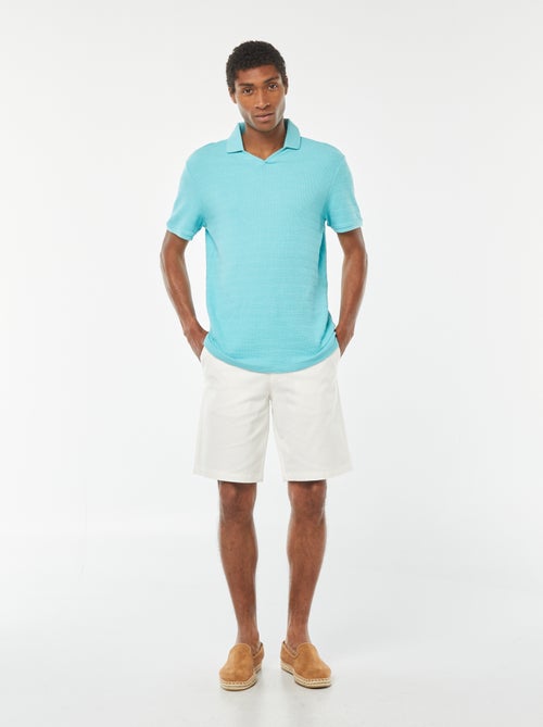 Bermudas em piqué de algodão liso - Kiabi
