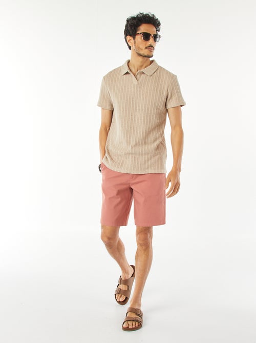 Bermudas em piqué de algodão liso - Kiabi