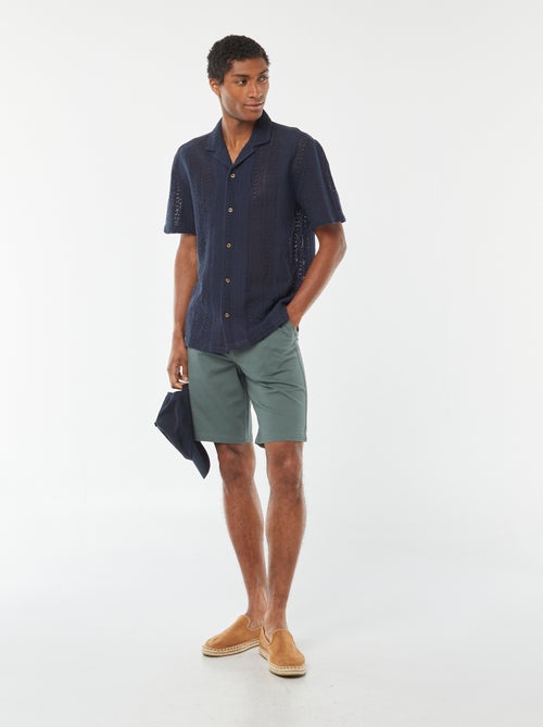 Bermudas em piqué de algodão liso - Kiabi