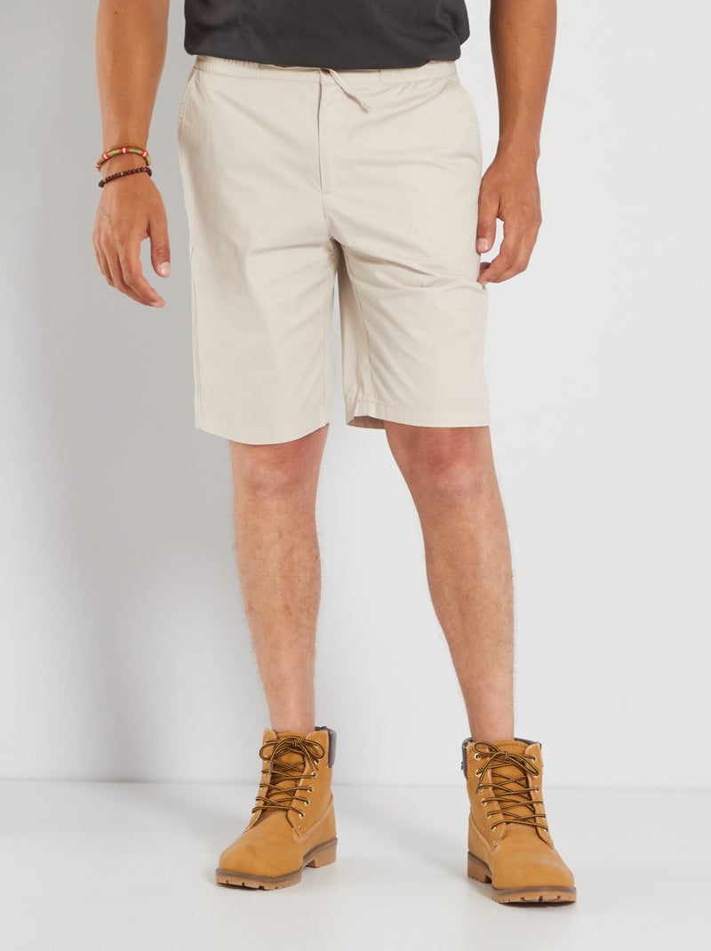 Bermudas em popelina Cinza Bege - Kiabi