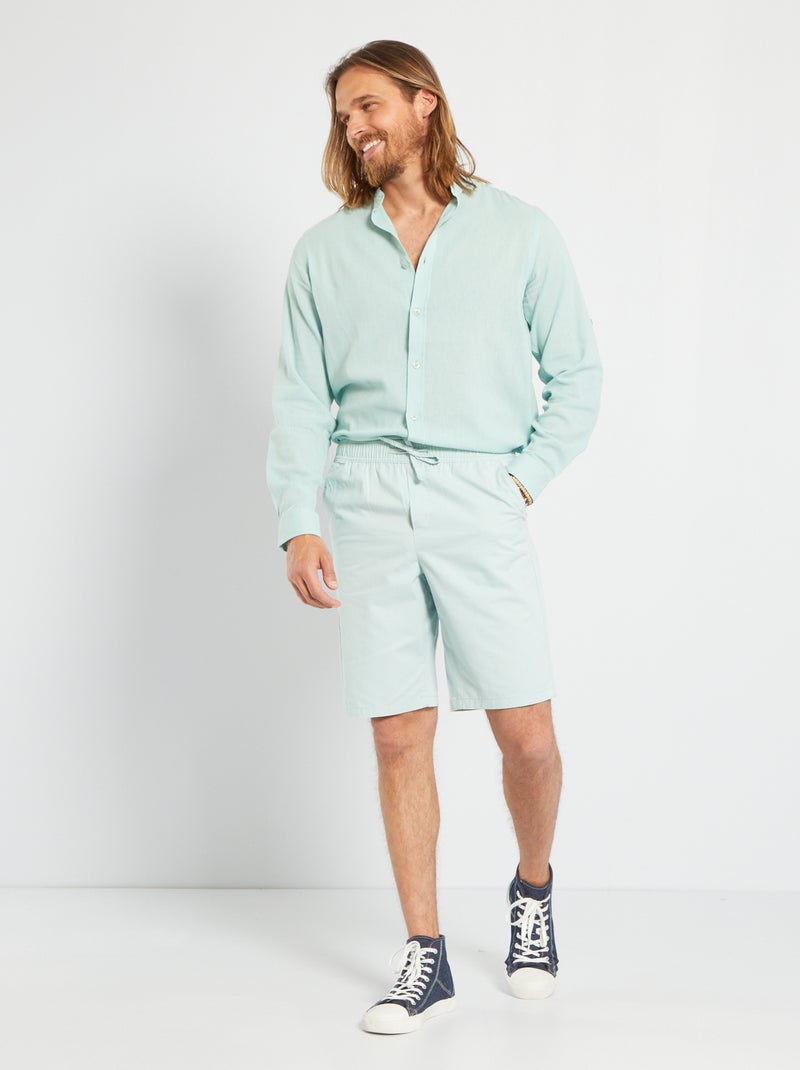 Bermudas em sarja Azul - Kiabi