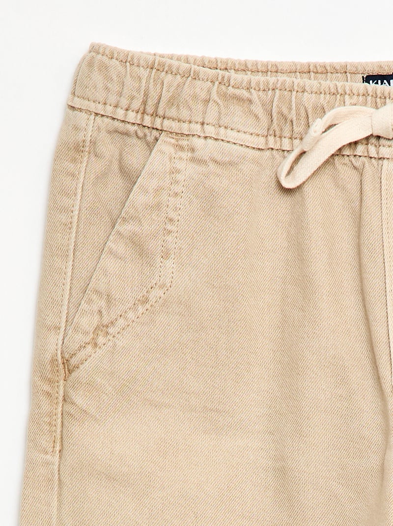 Bermudas em sarja Bege - Kiabi