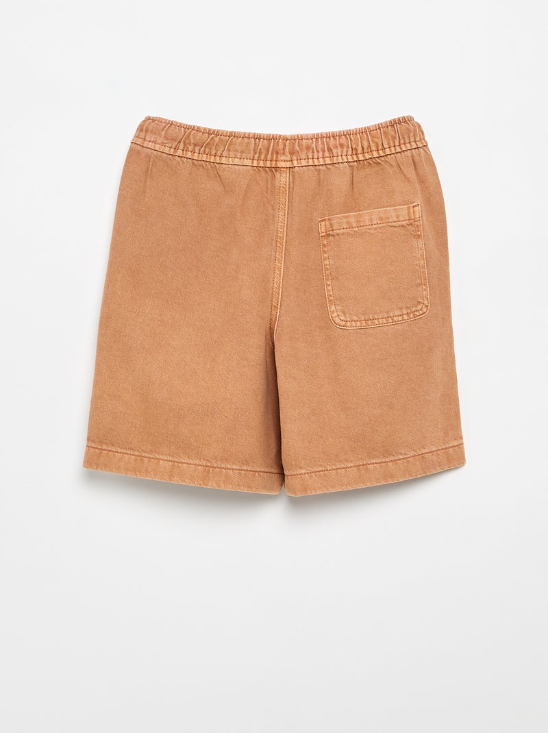 Bermudas em sarja Castanho - Kiabi