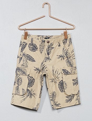 Bermudas em sarja 'folhas' - Kiabi