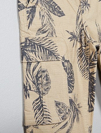 Bermudas em sarja 'folhas' - Kiabi