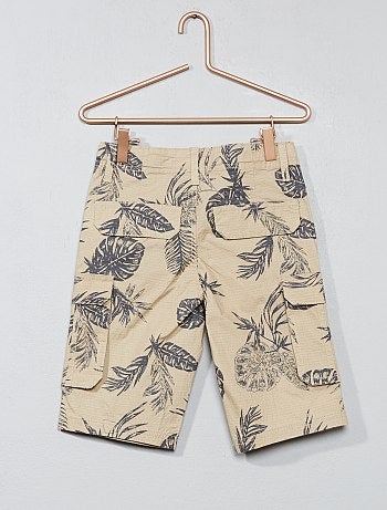 Bermudas em sarja 'folhas' - Kiabi