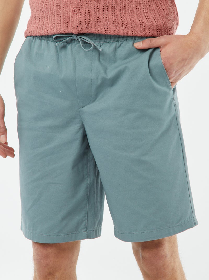 Bermudas em sarja lisa Azul - Kiabi