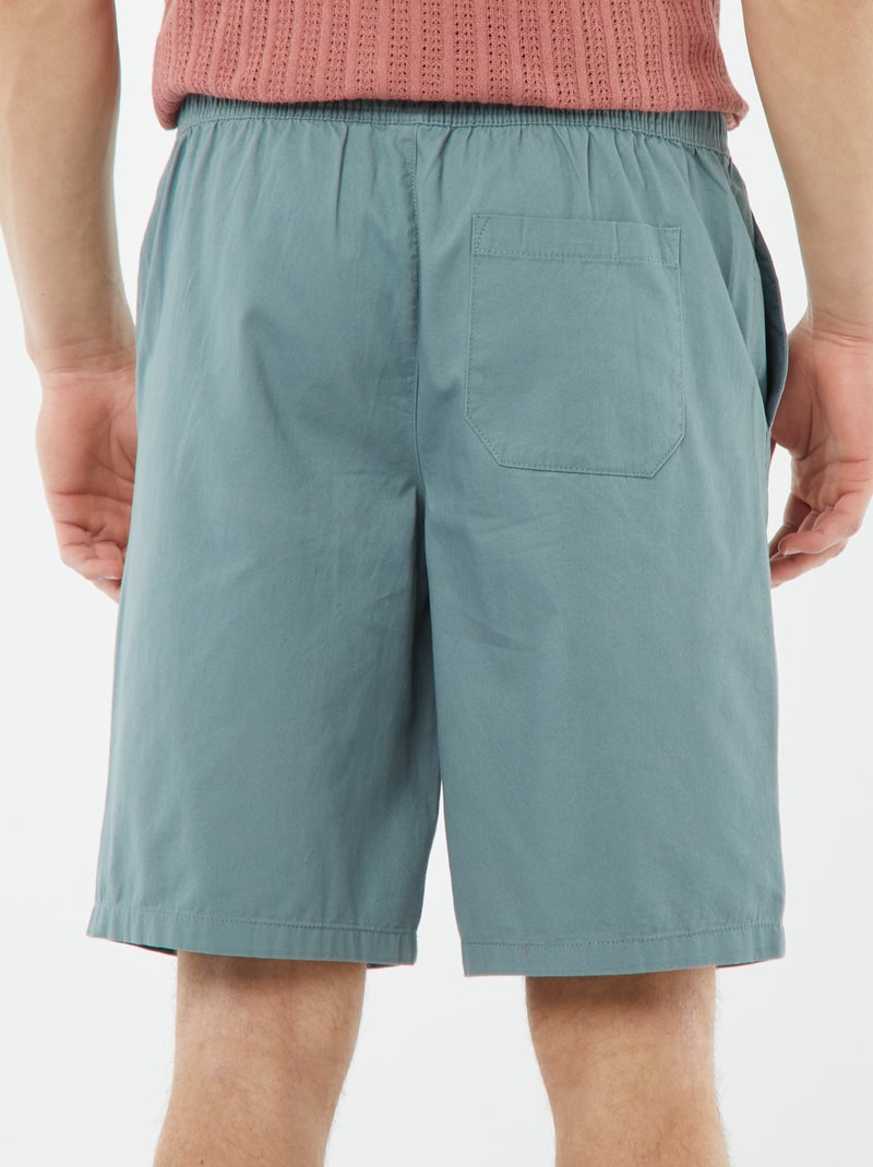 Bermudas em sarja lisa Azul - Kiabi