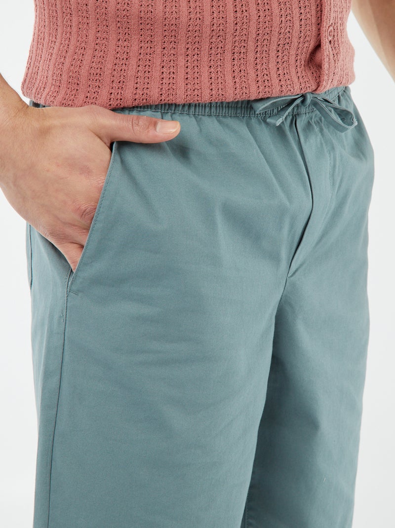 Bermudas em sarja lisa Azul - Kiabi