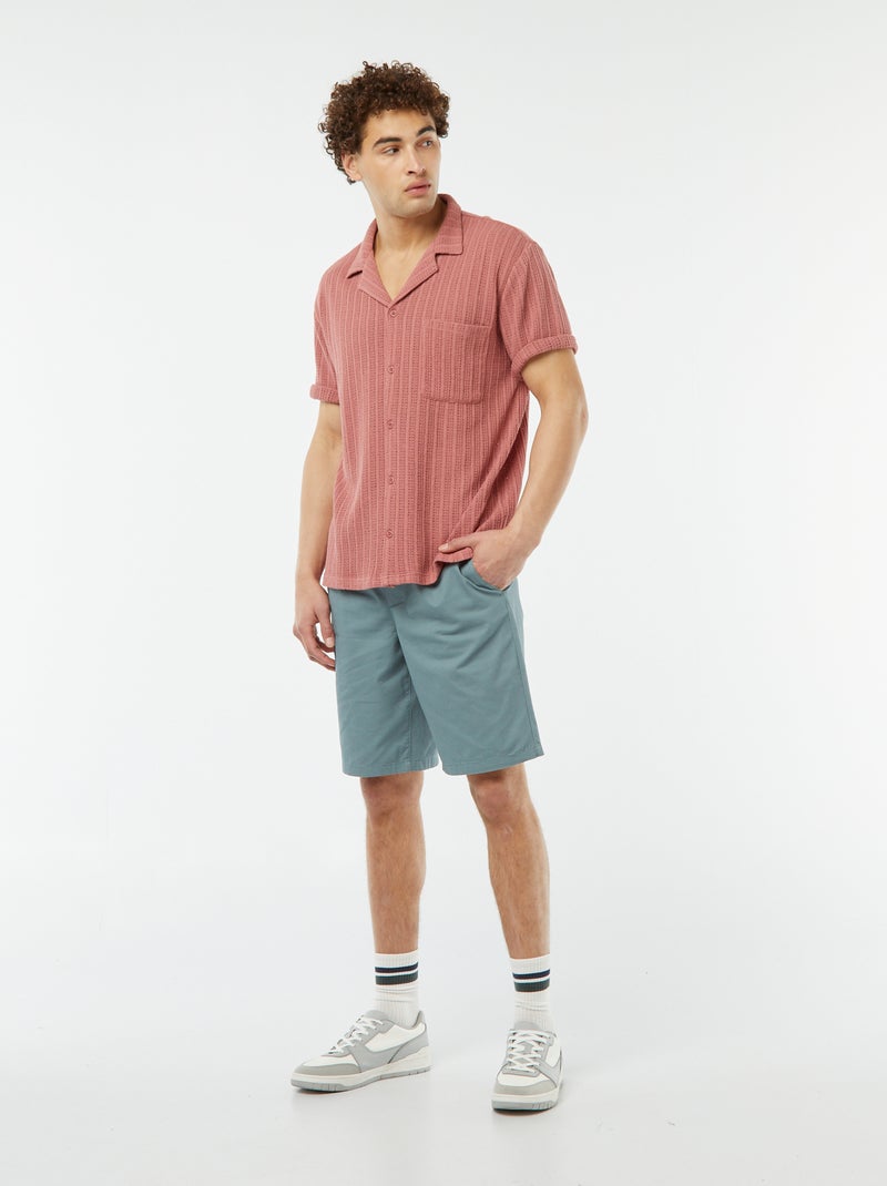 Bermudas em sarja lisa Azul - Kiabi