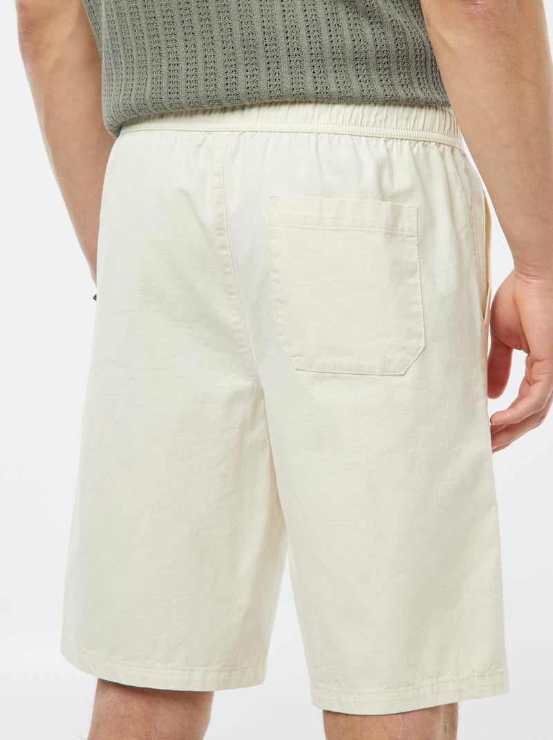 Bermudas em sarja lisa BRANCO - Kiabi