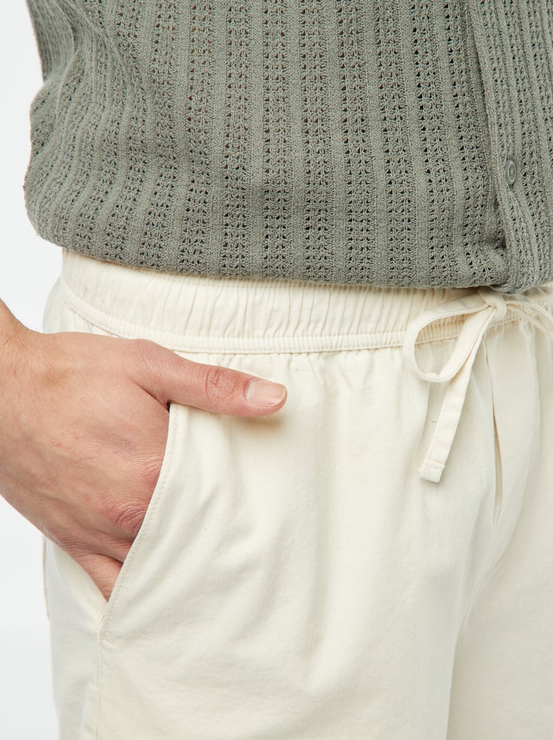 Bermudas em sarja lisa BRANCO - Kiabi