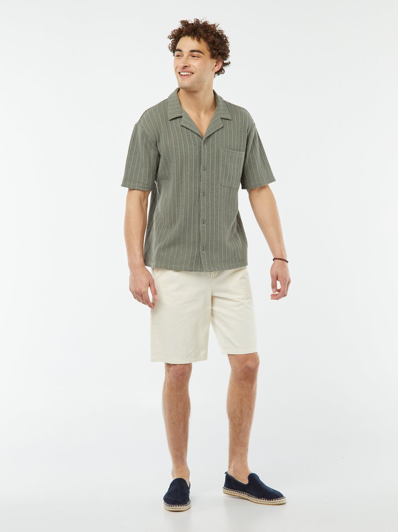 Bermudas em sarja lisa BRANCO - Kiabi