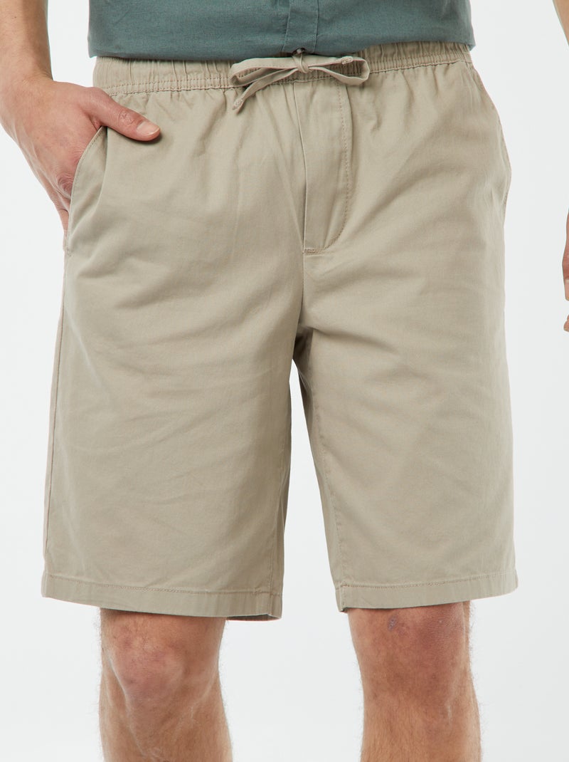 Bermudas em sarja lisa CINZA - Kiabi