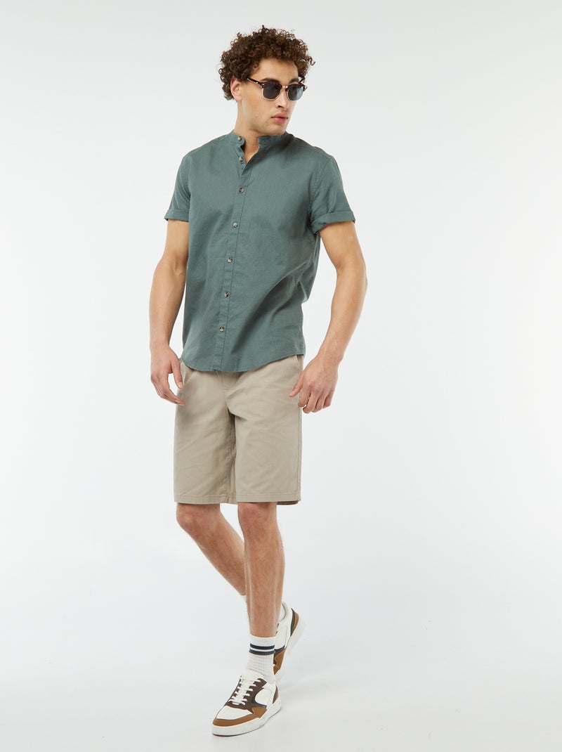 Bermudas em sarja lisa CINZA - Kiabi