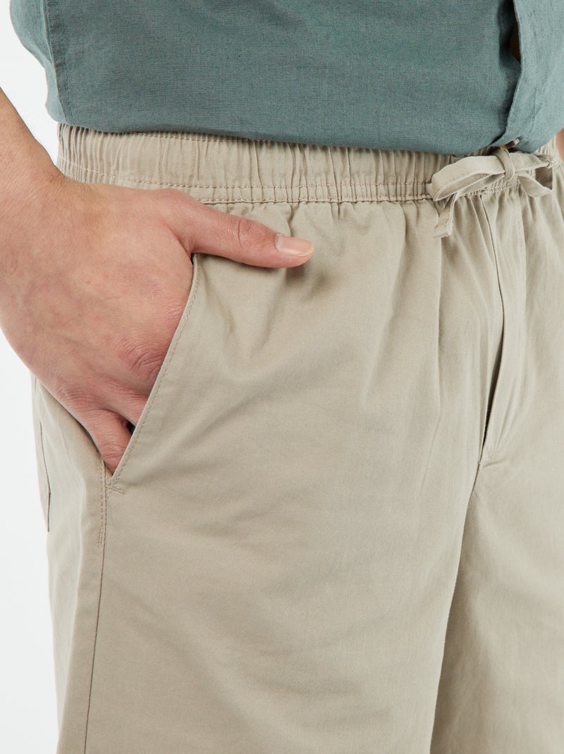 Bermudas em sarja lisa CINZA - Kiabi