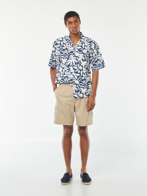Bermudas em twill com vários bolsos - Kiabi