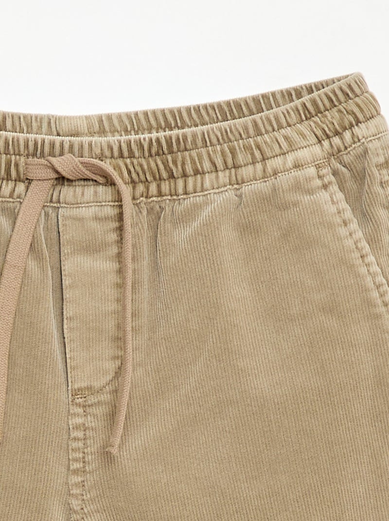 Bermudas em veludo cotelê Bege - Kiabi