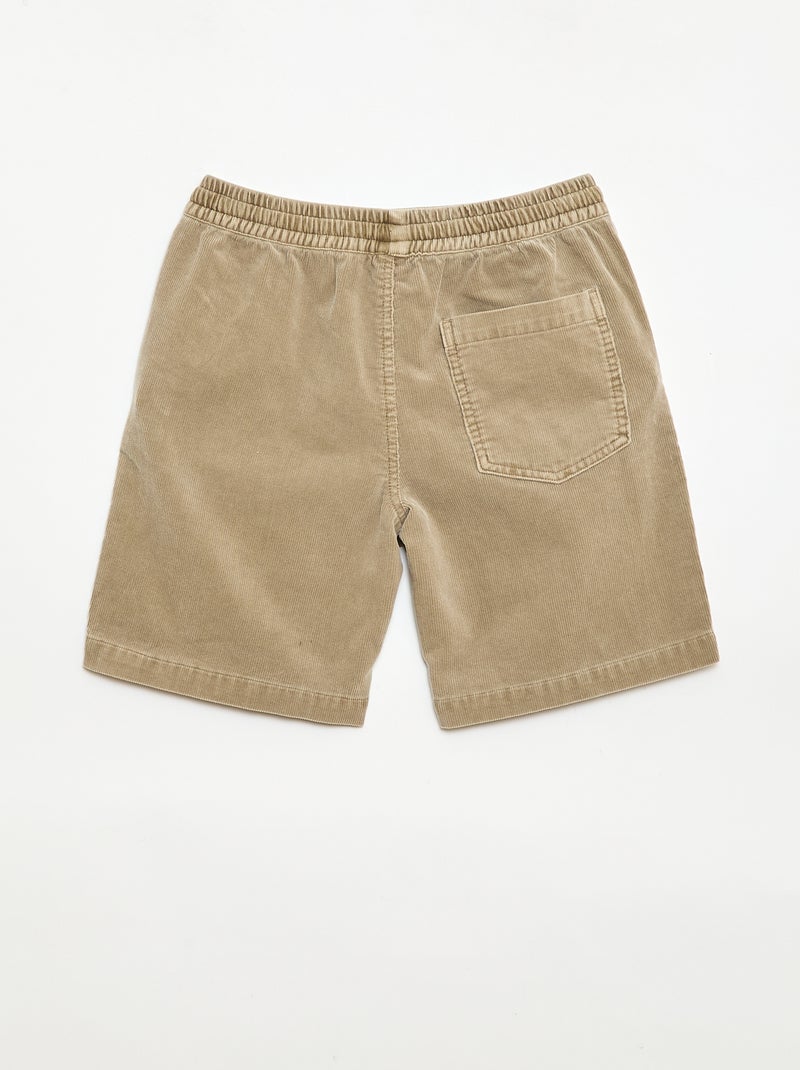 Bermudas em veludo cotelê Bege - Kiabi