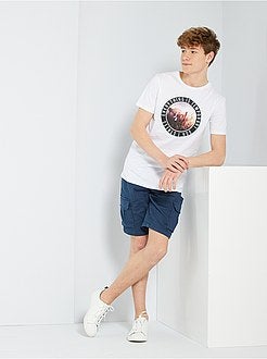 Menino 10-18 anos - Bermudas estilo battle - Kiabi