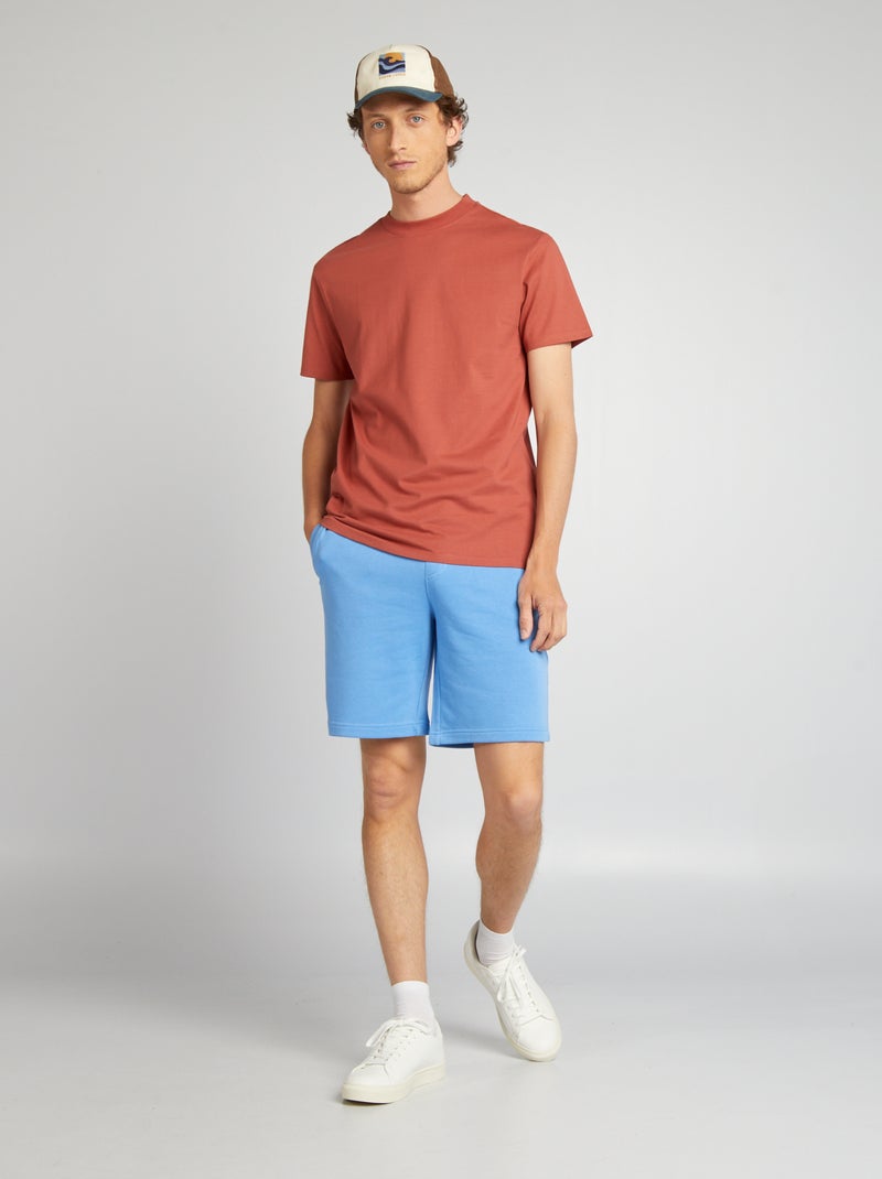 Bermudas estilo calças de fato de treino em moletão fino AZUL - Kiabi