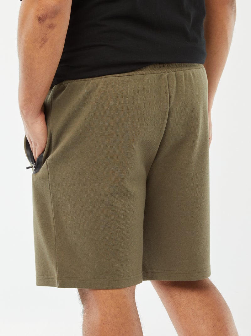 Bermudas estilo desportivo em malha piqué CAQUI - Kiabi