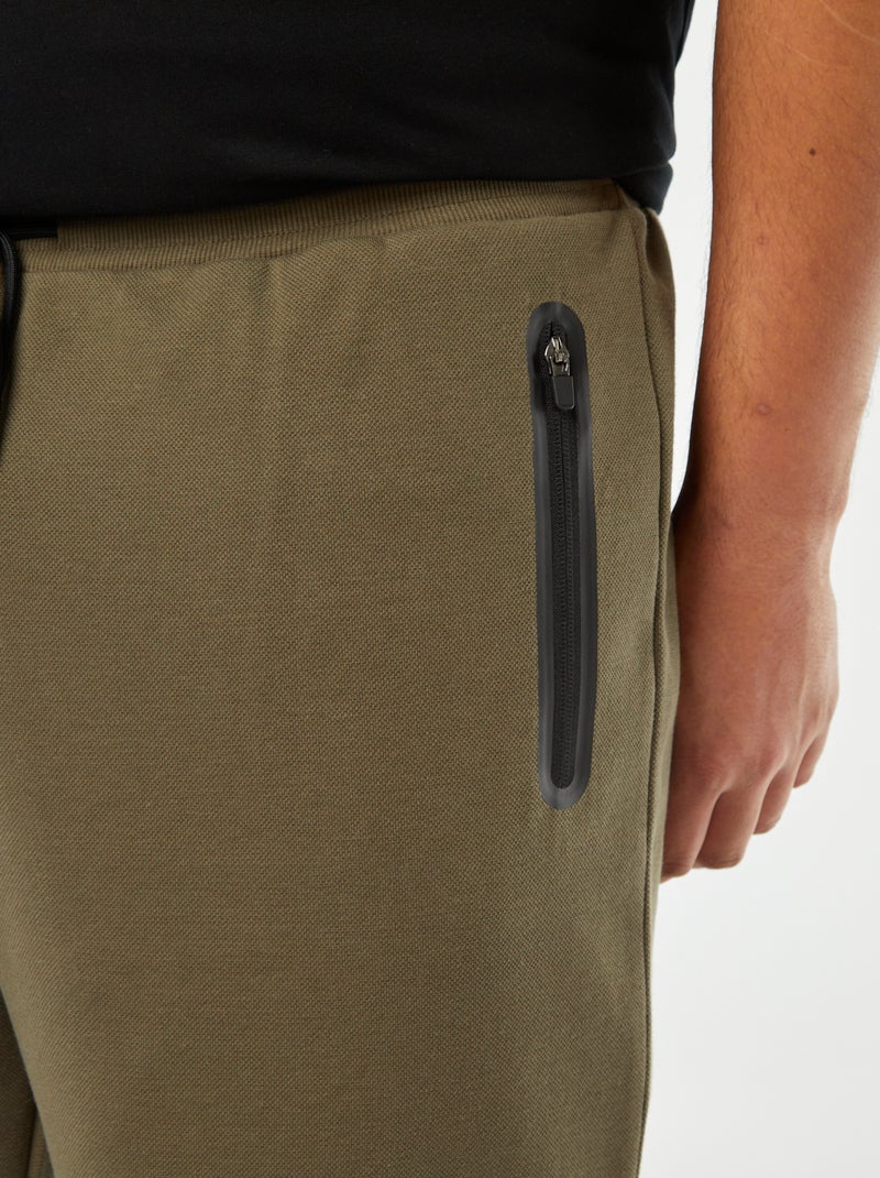 Bermudas estilo desportivo em malha piqué CAQUI - Kiabi