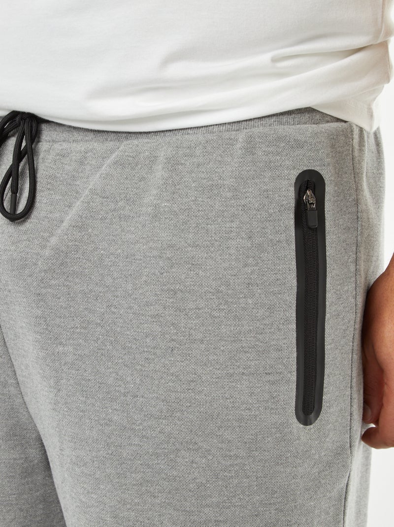 Bermudas estilo desportivo em malha piqué CINZA - Kiabi