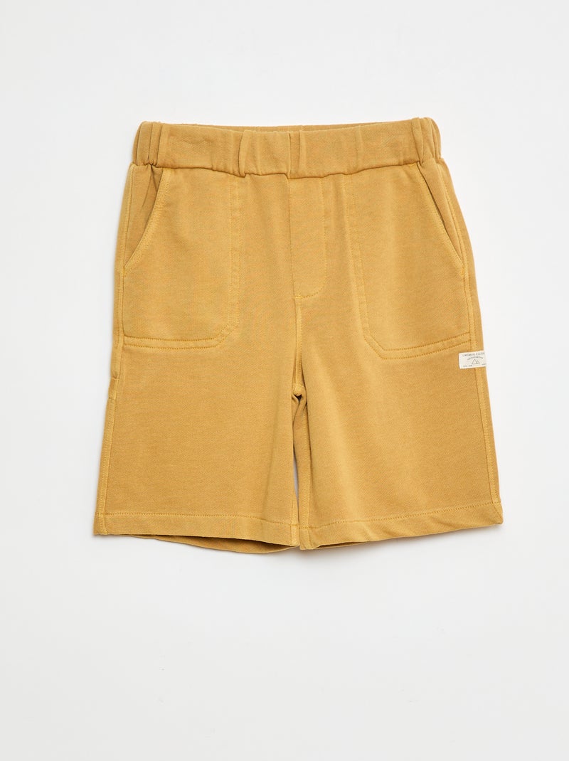 Bermudas fluidas em French Terry Bege - Kiabi