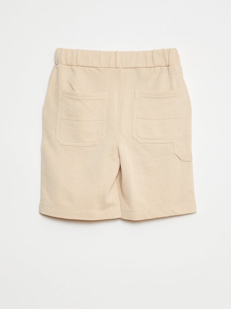 Bermudas fluidas em French Terry Branco - Kiabi