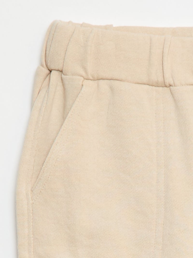 Bermudas fluidas em French Terry Branco - Kiabi