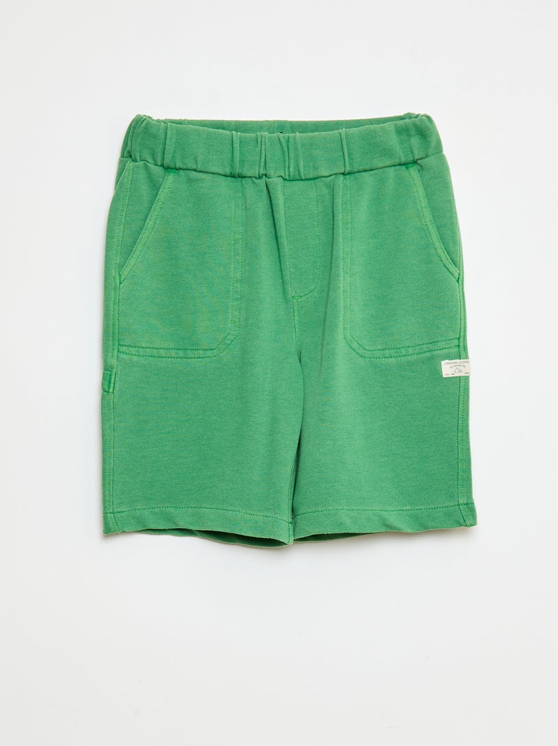 Bermudas fluidas em French Terry Verde - Kiabi