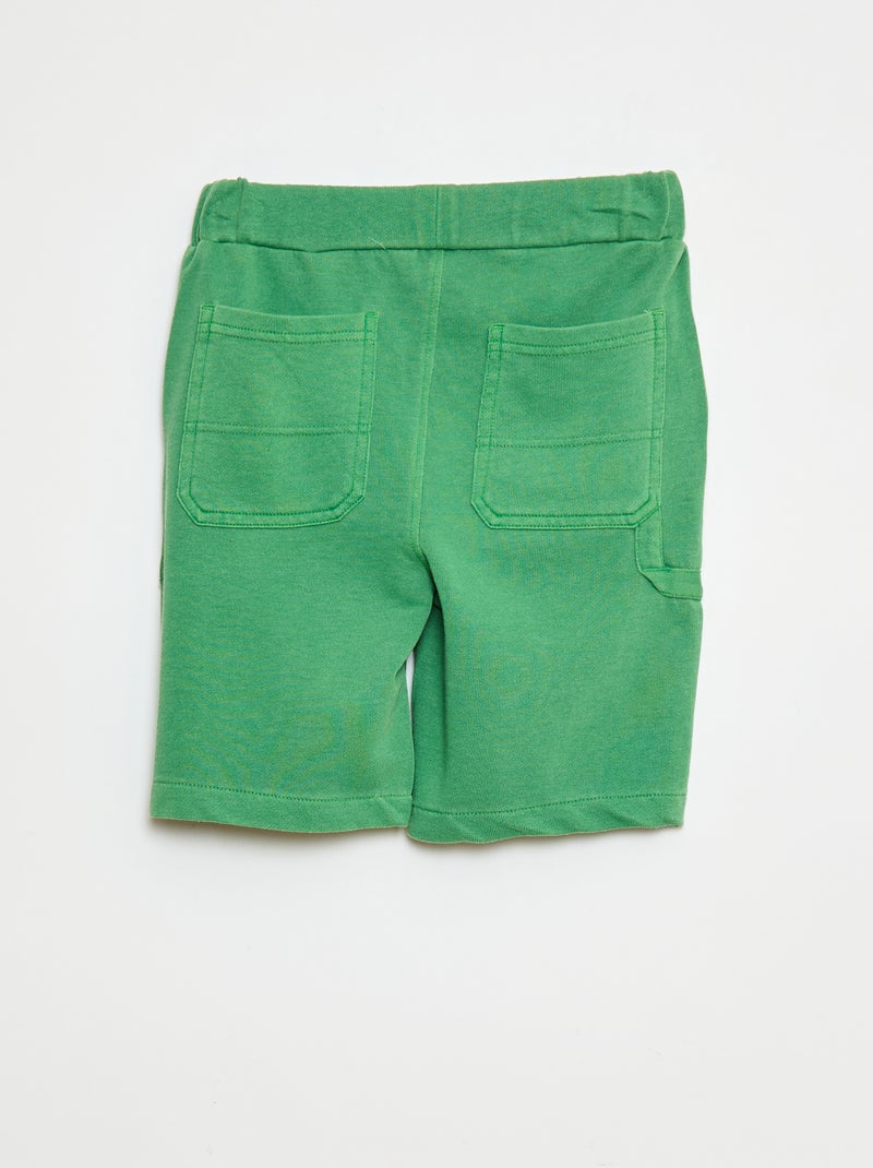 Bermudas fluidas em French Terry Verde - Kiabi