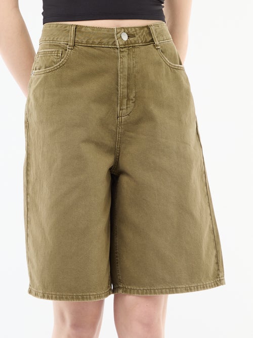 Bermudas largas em sarja - Kiabi