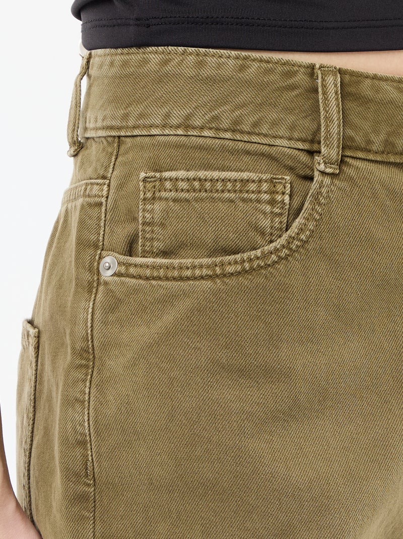 Bermudas largas em sarja Caqui - Kiabi