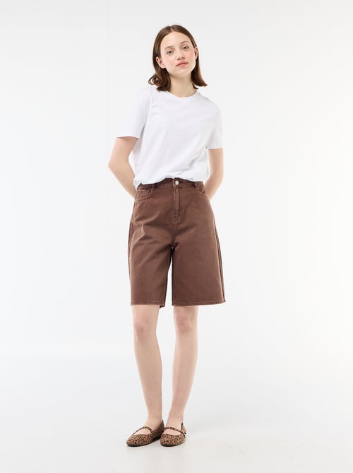 Bermudas largas em sarja - Kiabi