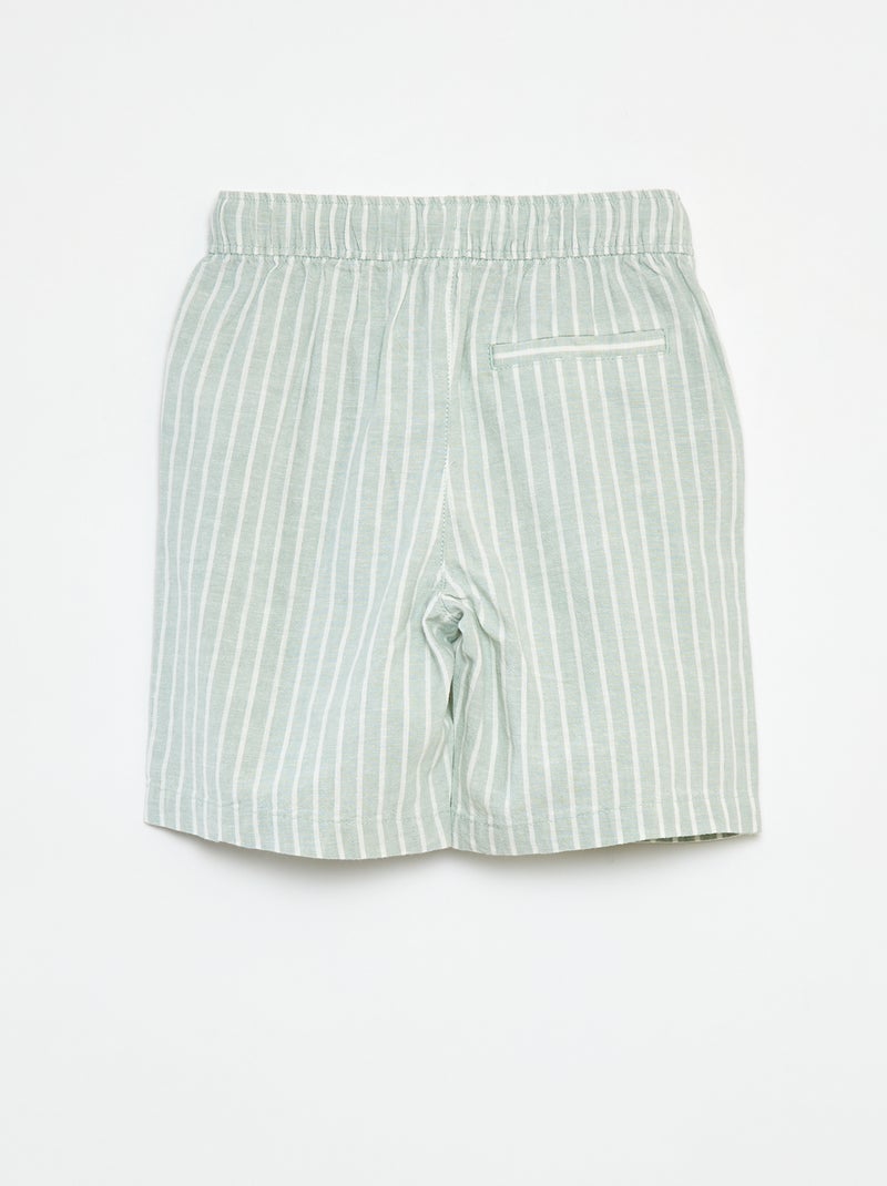 Bermudas leves às riscas VERDE - Kiabi