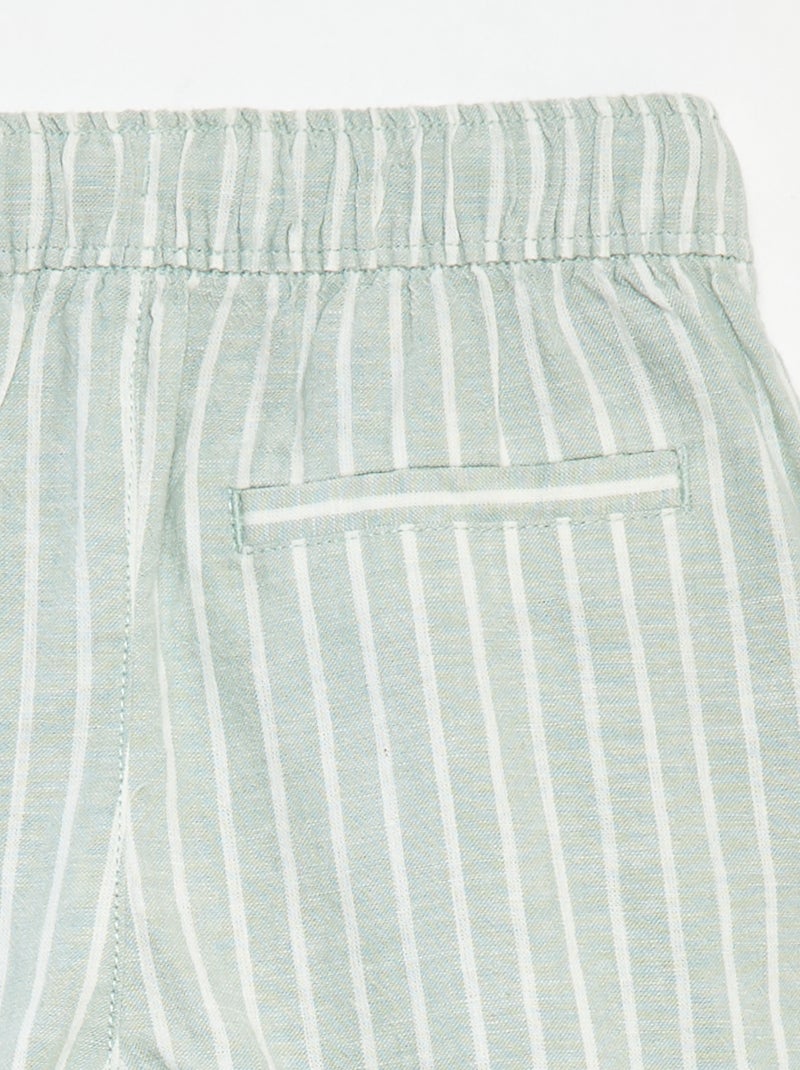 Bermudas leves às riscas VERDE - Kiabi