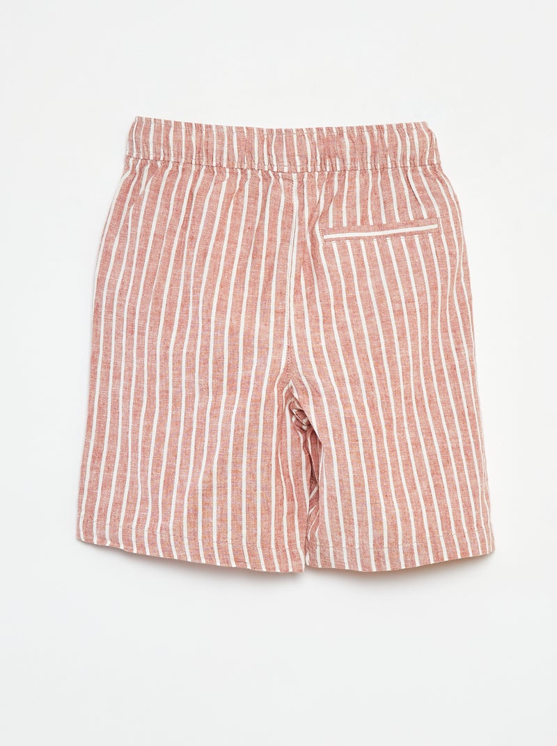 Bermudas leves às riscas VERMELHO - Kiabi