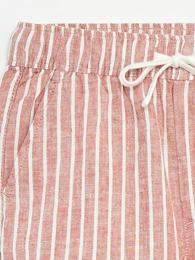 Bermudas leves às riscas VERMELHO - Kiabi