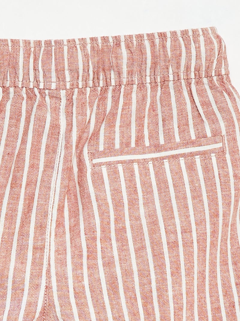 Bermudas leves às riscas VERMELHO - Kiabi