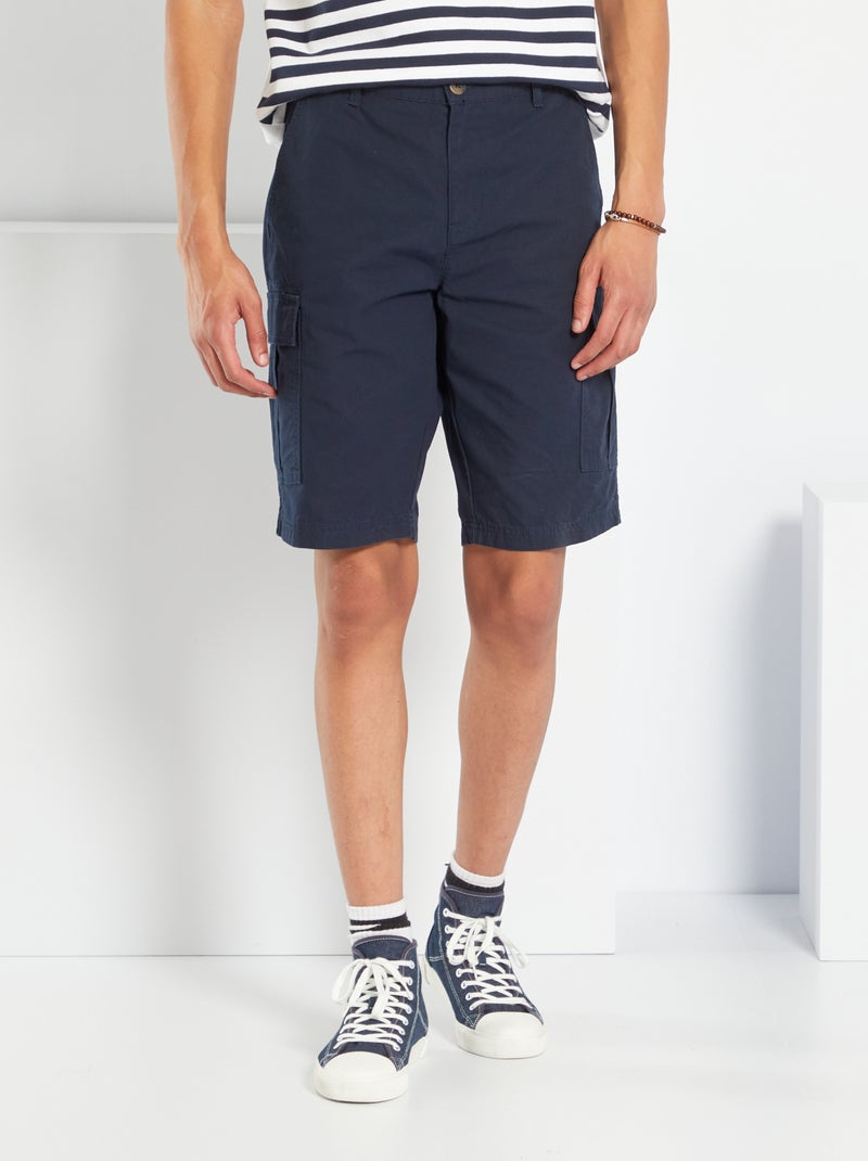 Bermudas lisas cargo +1m90 AZUL - Kiabi
