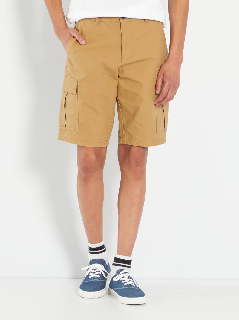 Bermudas lisas cargo +1m90 BEGE - Kiabi