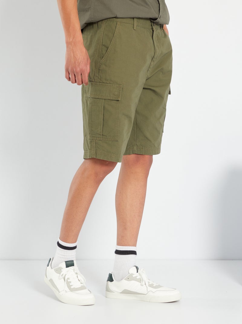 Bermudas lisas cargo +1m90 CAQUI - Kiabi