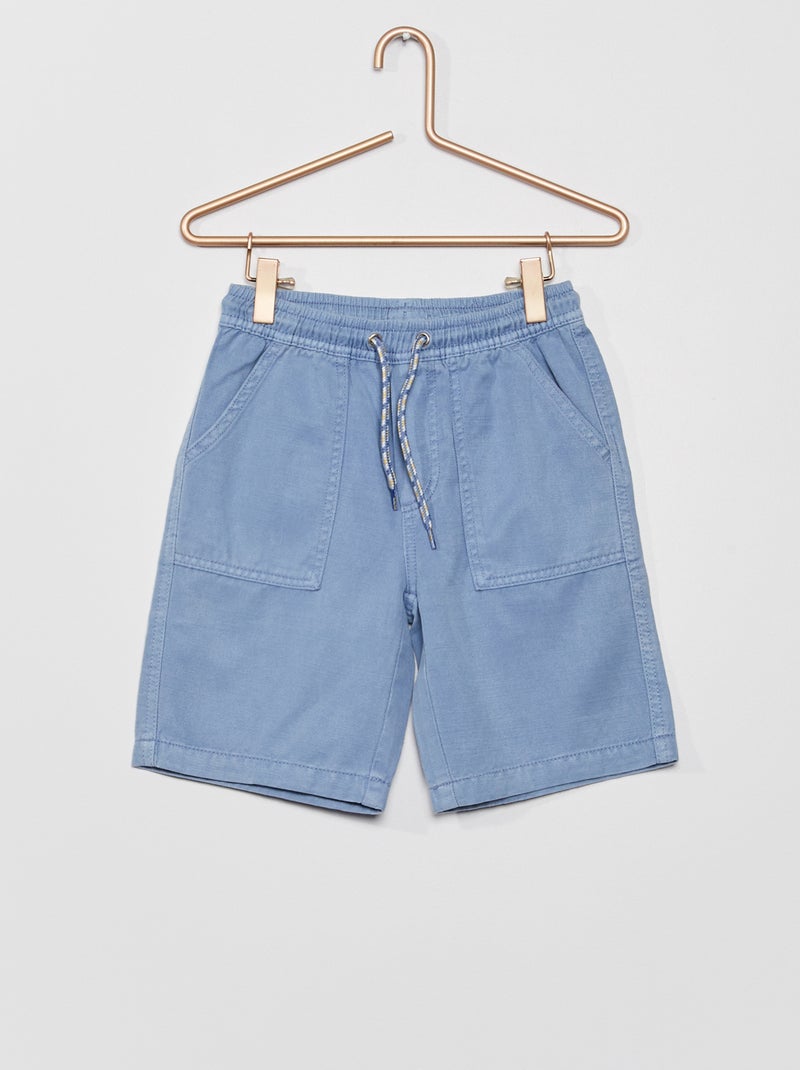 Bermudas lisas com atilhos de fantasia AZUL - Kiabi